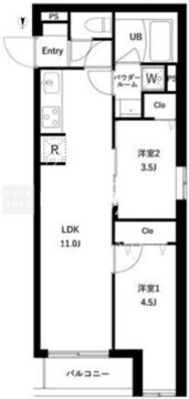 プレセダン千駄木 301 間取り図