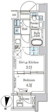 パークアクシス吾妻橋 401 間取り図