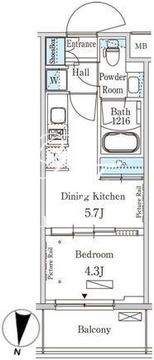 パークアクシス吾妻橋 402 間取り図