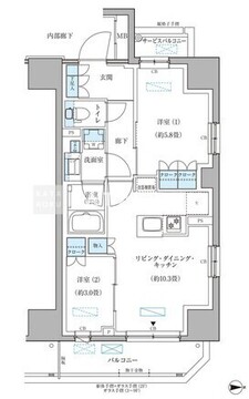 パークアクシス住吉ガーデンスクエア 513 間取り図