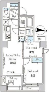 パークアクシス吾妻橋 604 間取り図