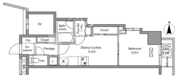 レジディア入谷 501 間取り図
