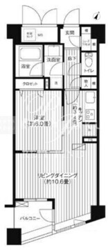 コスモリード新宿余丁町 204 間取り図