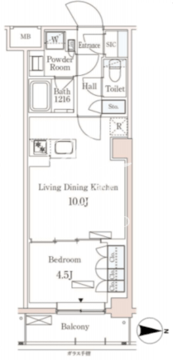 パークアクシス市谷左内町 102 間取り図