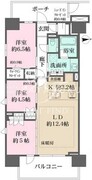 ザ・パークハウス亀戸九丁目 1001 間取り図