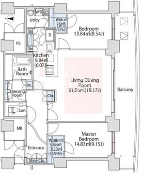 ラ・トゥール汐留 4805 間取り図