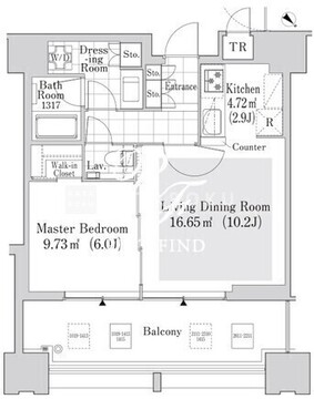 大崎ガーデンレジデンス 1413 間取り図