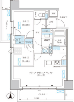 パークアクシス池袋イースト 402 間取り図