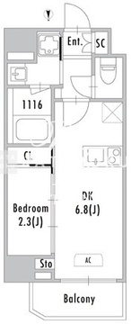 グランパセオ蒲田3 902 間取り図