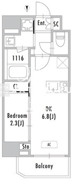 グランパセオ蒲田3 1002 間取り図