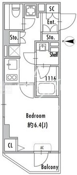 グランパセオ小岩 803 間取り図