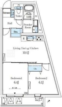 ソラシアレジデンス大井町 101 間取り図