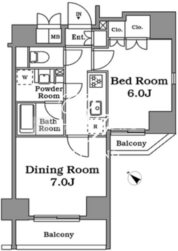 プラウドフラット蒲田2 305 間取り図
