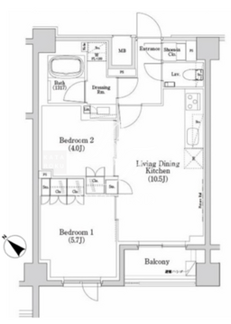 ザ・パークハビオSOHO市谷左内町 216 間取り図