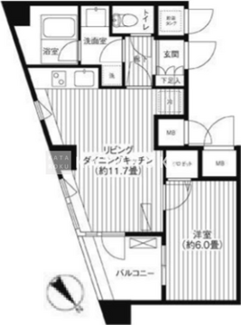 コスモリード新宿余丁町 212 間取り図
