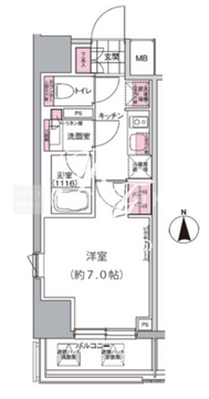 プレジリア東日本橋 801 間取り図