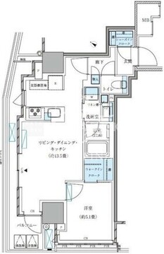 パークアクシス五反田スカイタワー 307 間取り図