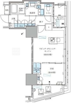 パークアクシス五反田スカイタワー 1104 間取り図