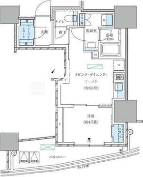パークアクシス五反田スカイタワー 1105 間取り図