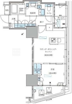パークアクシス五反田スカイタワー 1504 間取り図