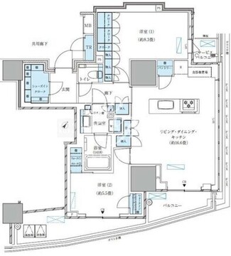 パークアクシス五反田スカイタワー 2104 間取り図