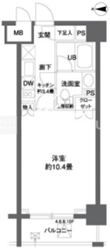 パークキューブ神田 704 間取り図
