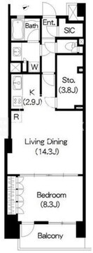ブリリアイスト三軒茶屋 B-422 間取り図