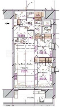 ブランシエスタ浅草蔵前 1001 間取り図