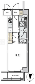 アスール菊川 401 間取り図