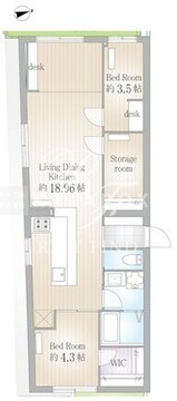 サクラスプリング月島リバーサイド 202 間取り図