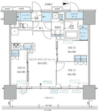 パークアクシス西大島コンフォートスクエア 1412 間取り図
