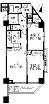 レジディア根岸 204 間取り図