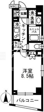 レジディア中落合 A-206 間取り図