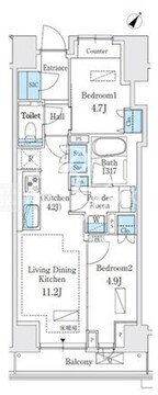 パークホームズ入谷 302 間取り図