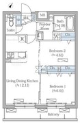 ロヴィーネ目黒東山 204 間取り図