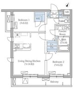 ロヴィーネ目黒東山 206 間取り図