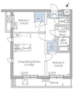 ロヴィーネ目黒東山 306 間取り図