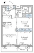 ロヴィーネ目黒東山 402 間取り図