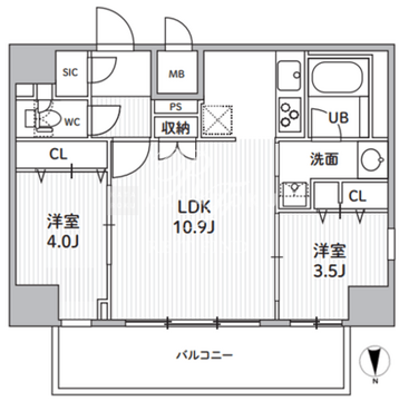エスレジデンス住吉アクアハト 703 間取り図