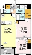 ロイジェント戸越銀座 417 間取り図
