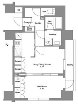 コンフォリア・リヴ駒込西ヶ原 502 間取り図