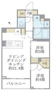 ラペルラ目黒東山2 102 間取り図