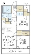 ラペルラ目黒東山2 104 間取り図