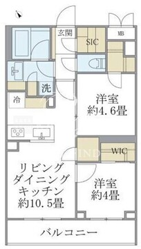 ラペルラ目黒東山2 104 間取り図
