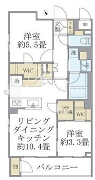 ラペルラ目黒東山2 304 間取り図