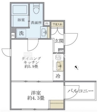 エクサム赤坂 401 間取り図