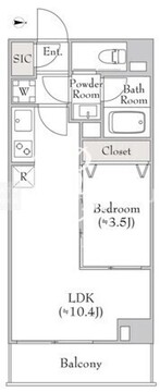 ルミーク大森 402 間取り図