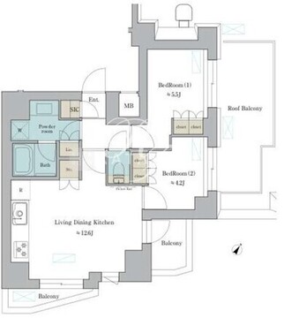 ブリリアイスト門前仲町 1001 間取り図