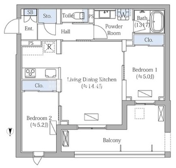 モクシオンプレミアム四谷大京町 207 間取り図
