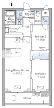モクシオンプレミアム四谷大京町 301 間取り図